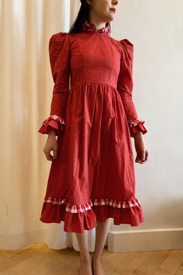 Prairie Dress Red Floral