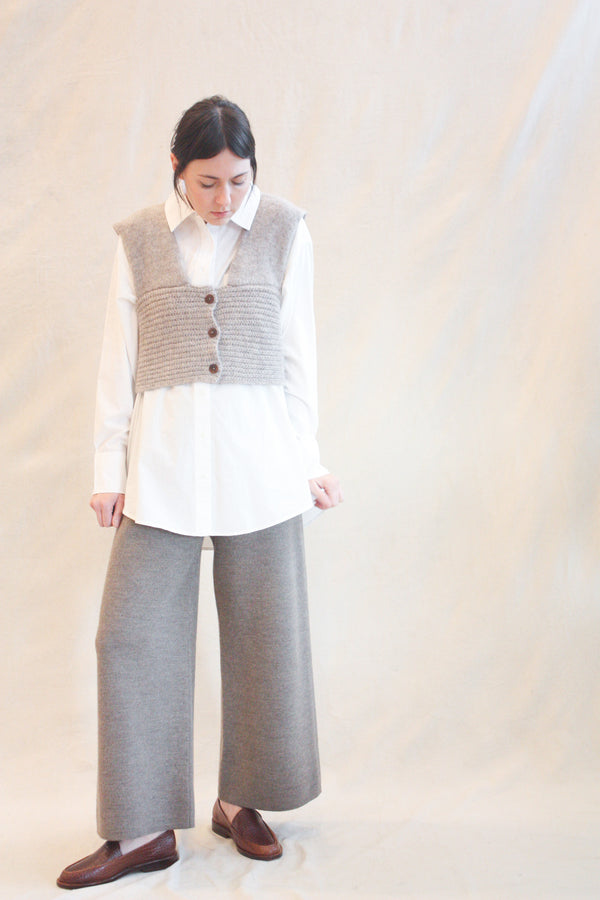 Baby Alpaca Buttoned Waistcoat Taupe