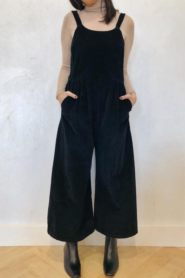 Corduroy Pantsuit Black