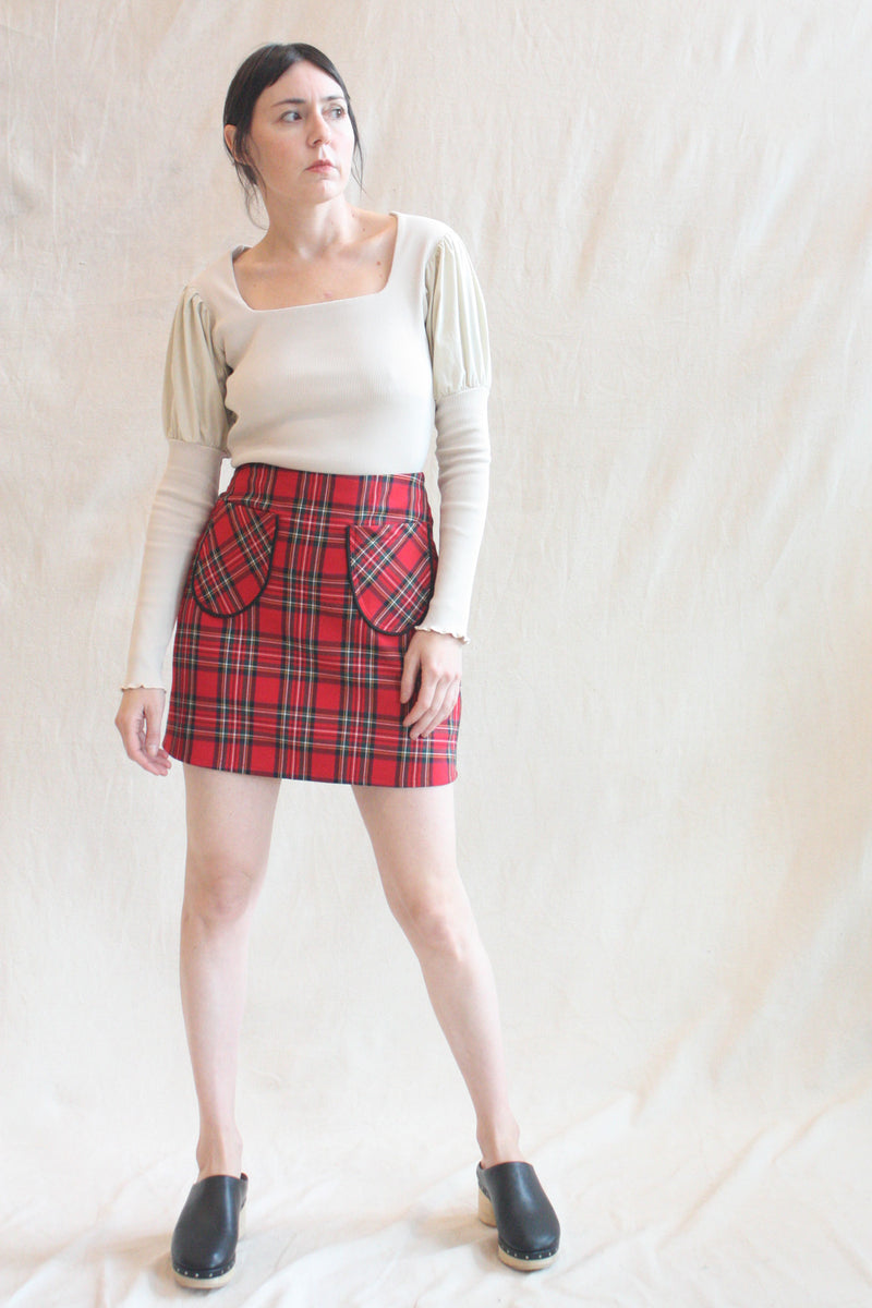 Tate Mini Skirt Red Plaid