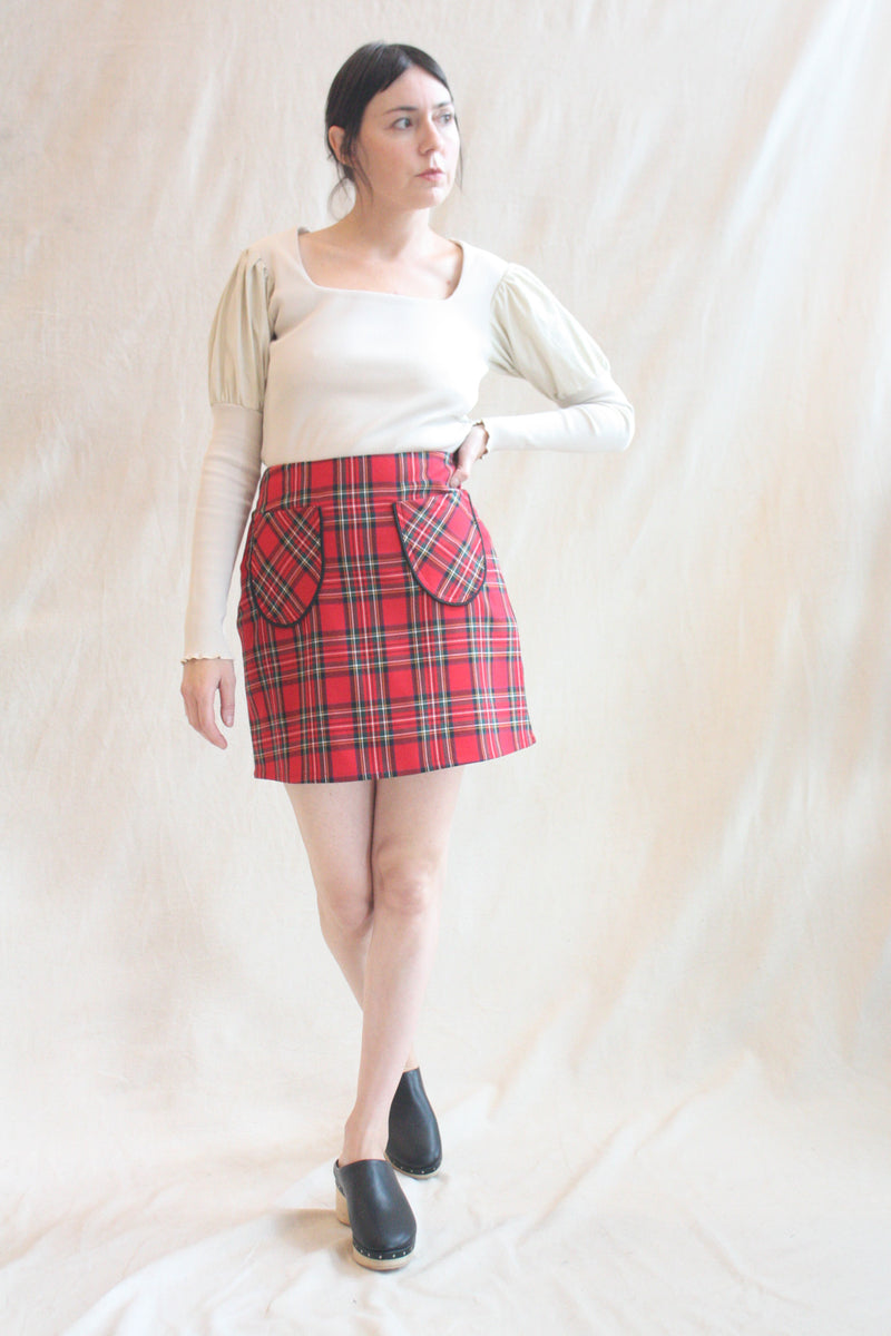 Tate Mini Skirt Red Plaid