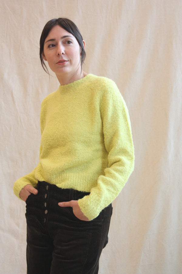 Liisa Textured Crop Sweater Citron