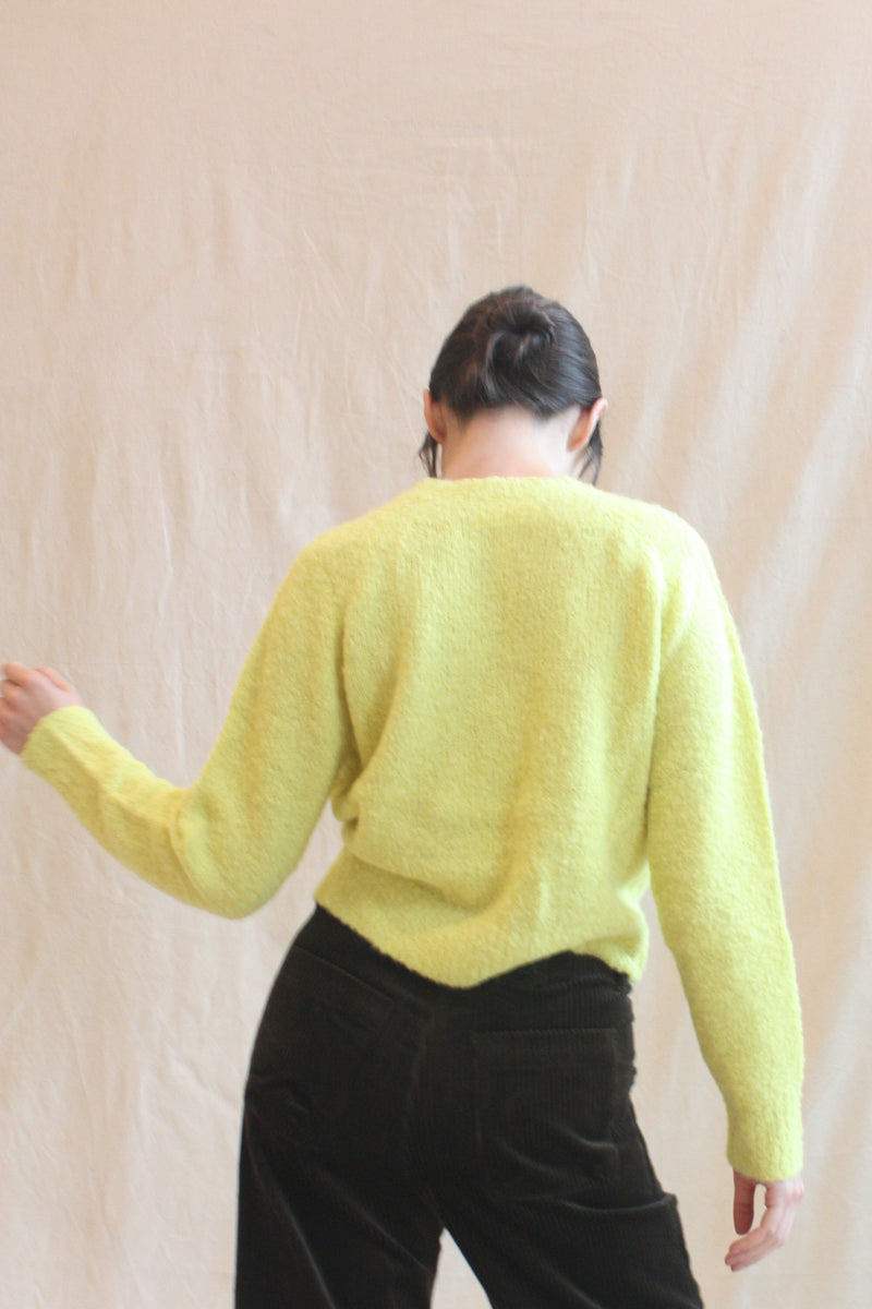 Liisa Textured Crop Sweater Citron