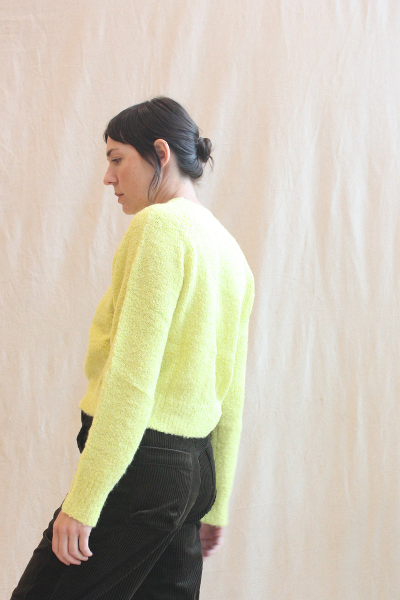 Liisa Textured Crop Sweater Citron