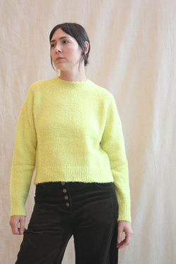 Liisa Textured Crop Sweater Citron