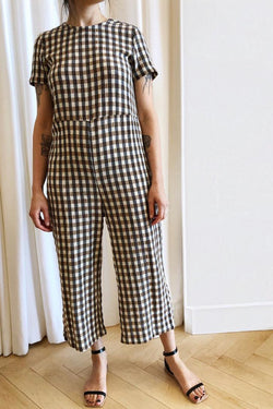 Milo Jumpsuit Brown Gingham