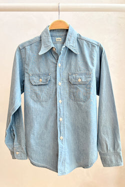 Slub Yarn Chambray Work Shirt Used Wash