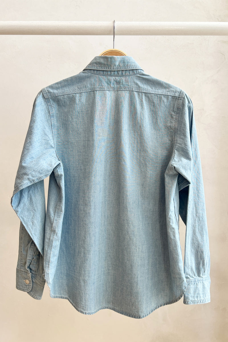 Slub Yarn Chambray Work Shirt Used Wash