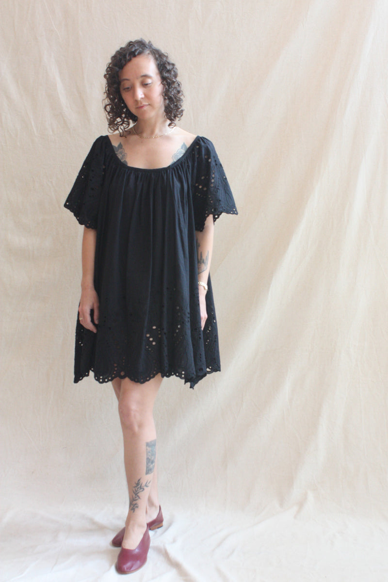 Marina Dress Tangier Embroidery Nero