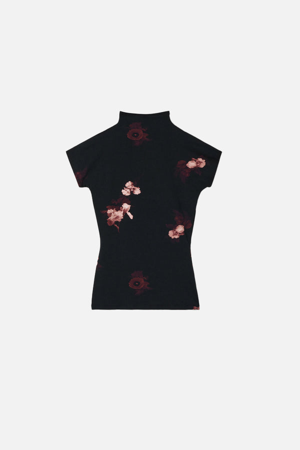Lennon Bouquet Jersey Top Wine/Black