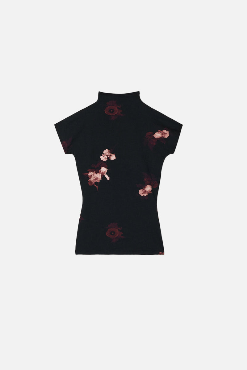 Lennon Bouquet Jersey Top Wine/Black
