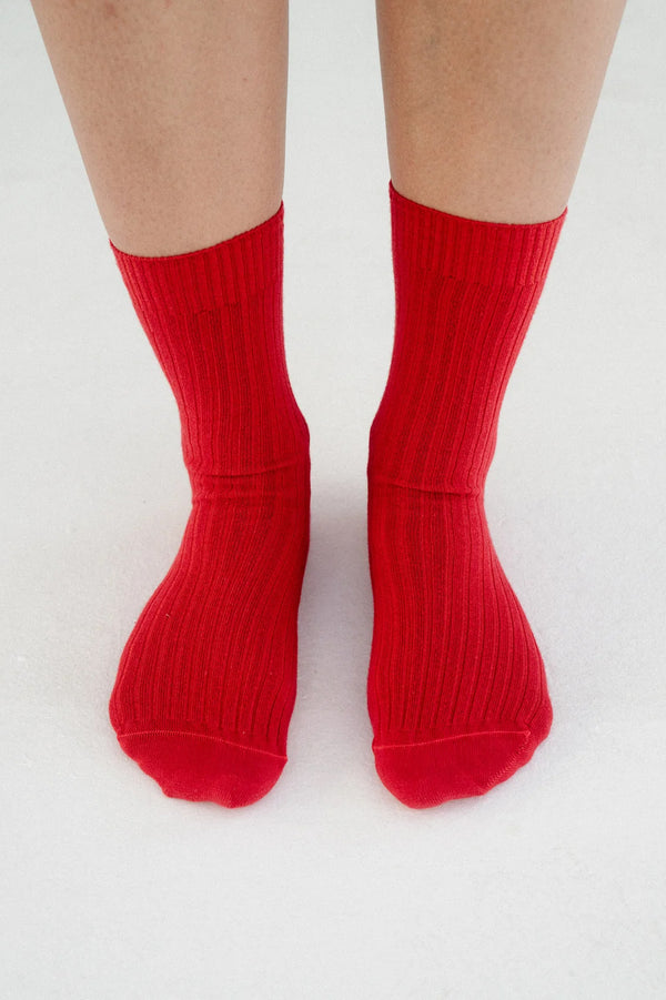 Rib Overankle Socks Team Red