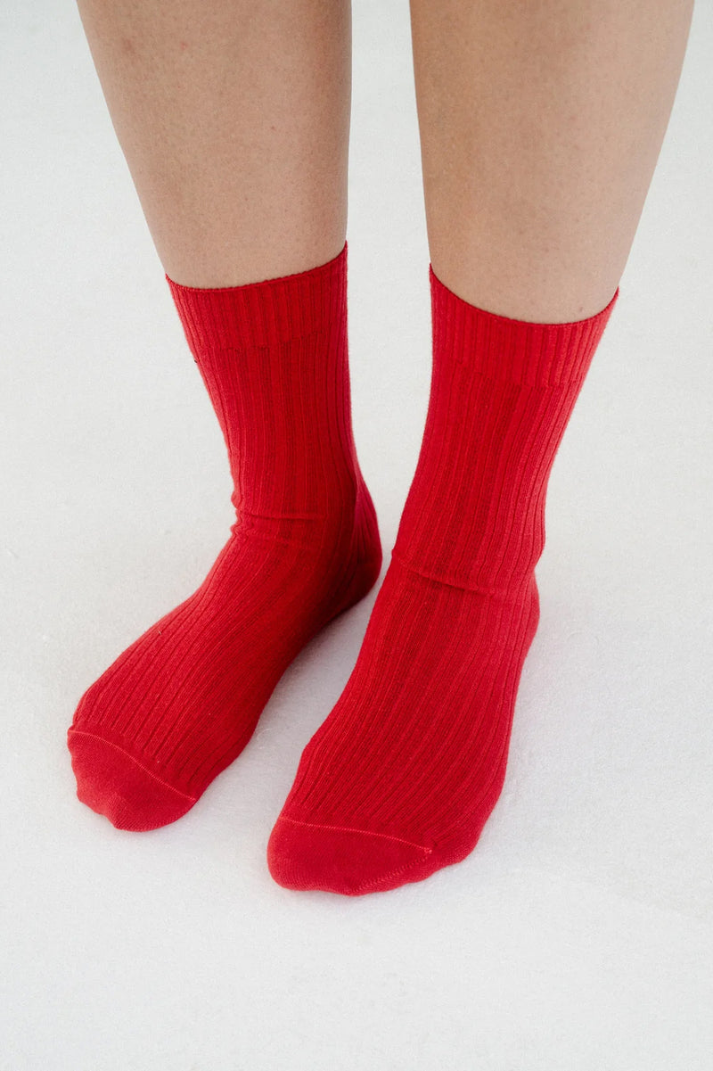 Rib Overankle Socks Team Red