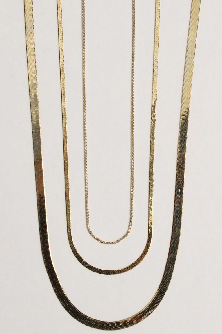 Herringbone Chain Necklace 1.5mm Gold