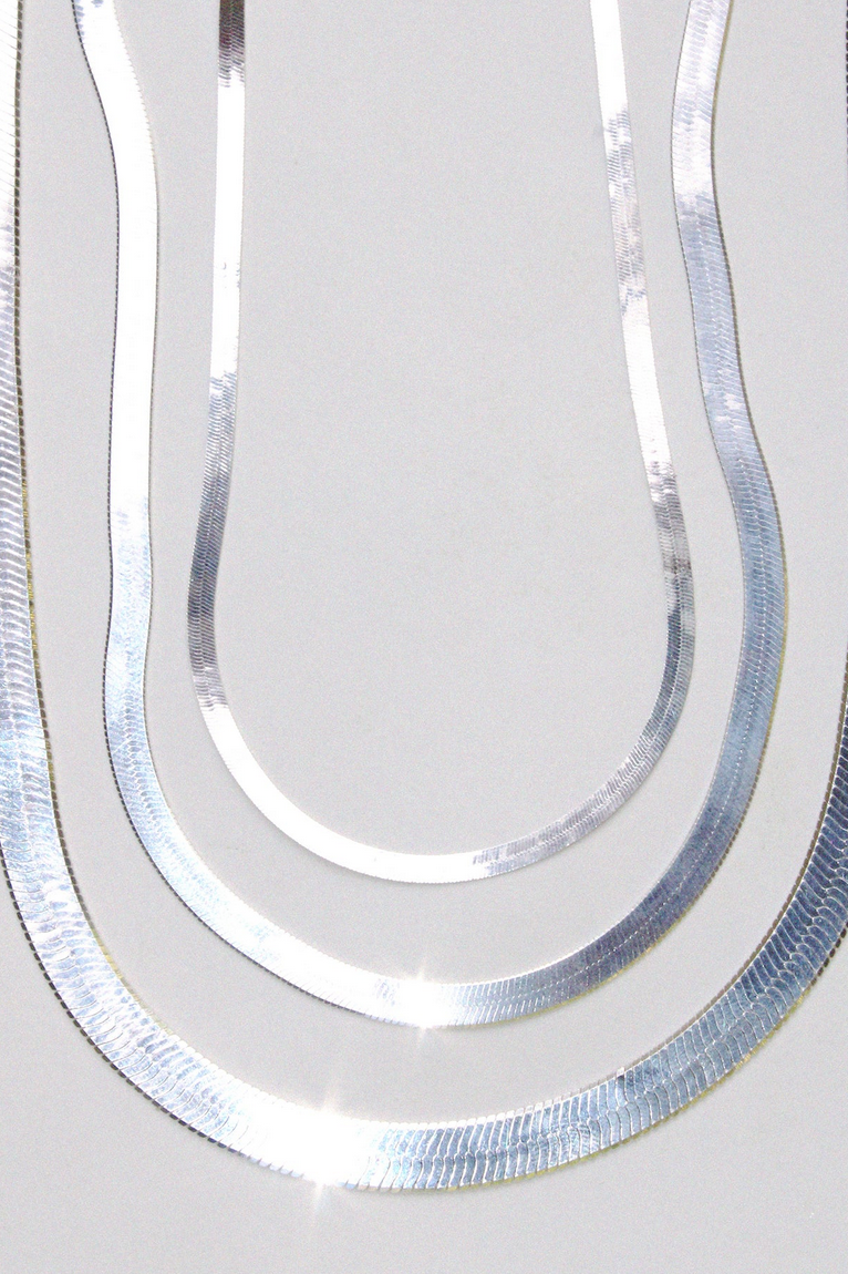 Herringbone Chain Necklace 4.5mm Silver