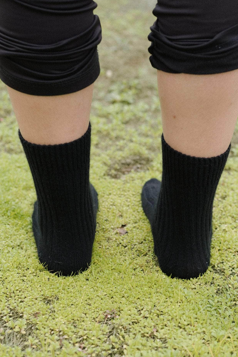 Rib Overankle Socks Recycled Cashmere Rib Black
