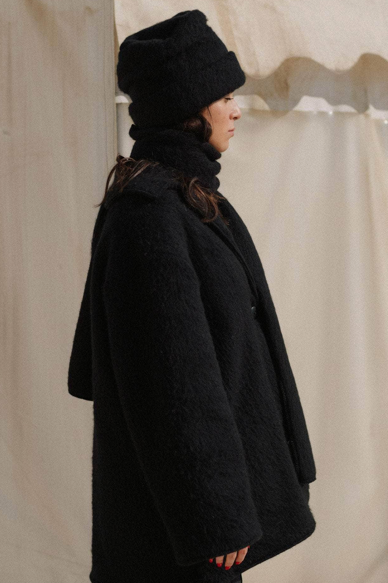 Ser Scarf Brushed Wool Black