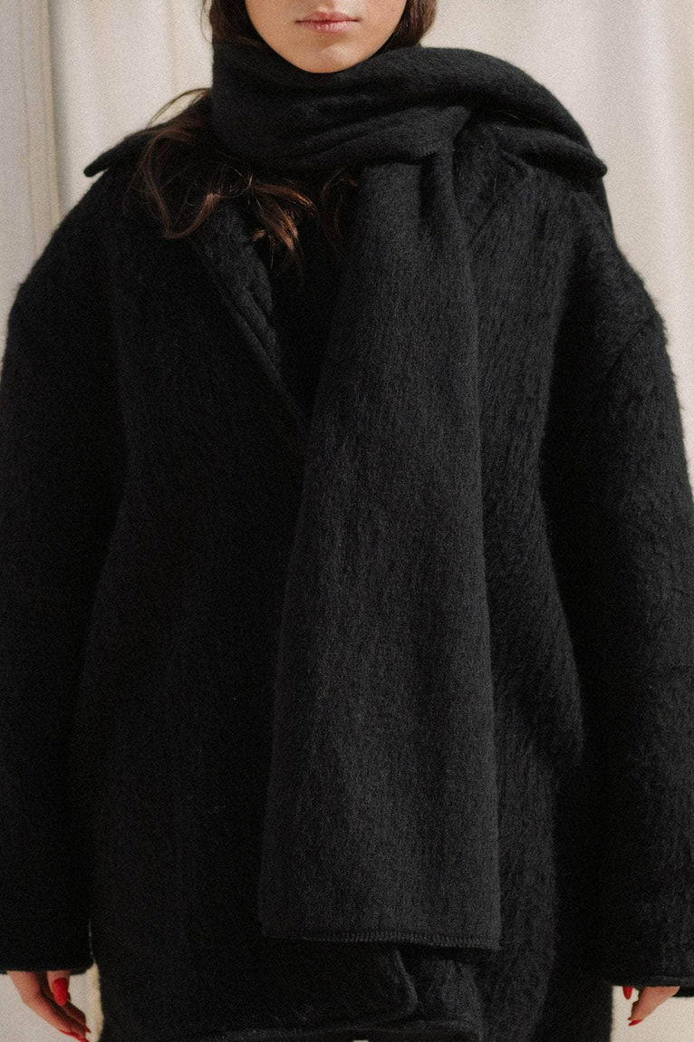 Ser Scarf Brushed Wool Black