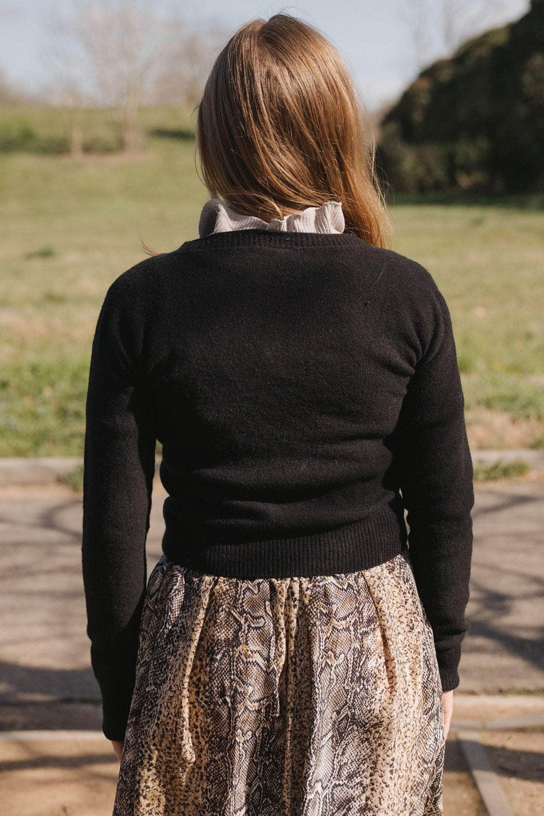 Tier Cardigan Recycled Cashmere Black