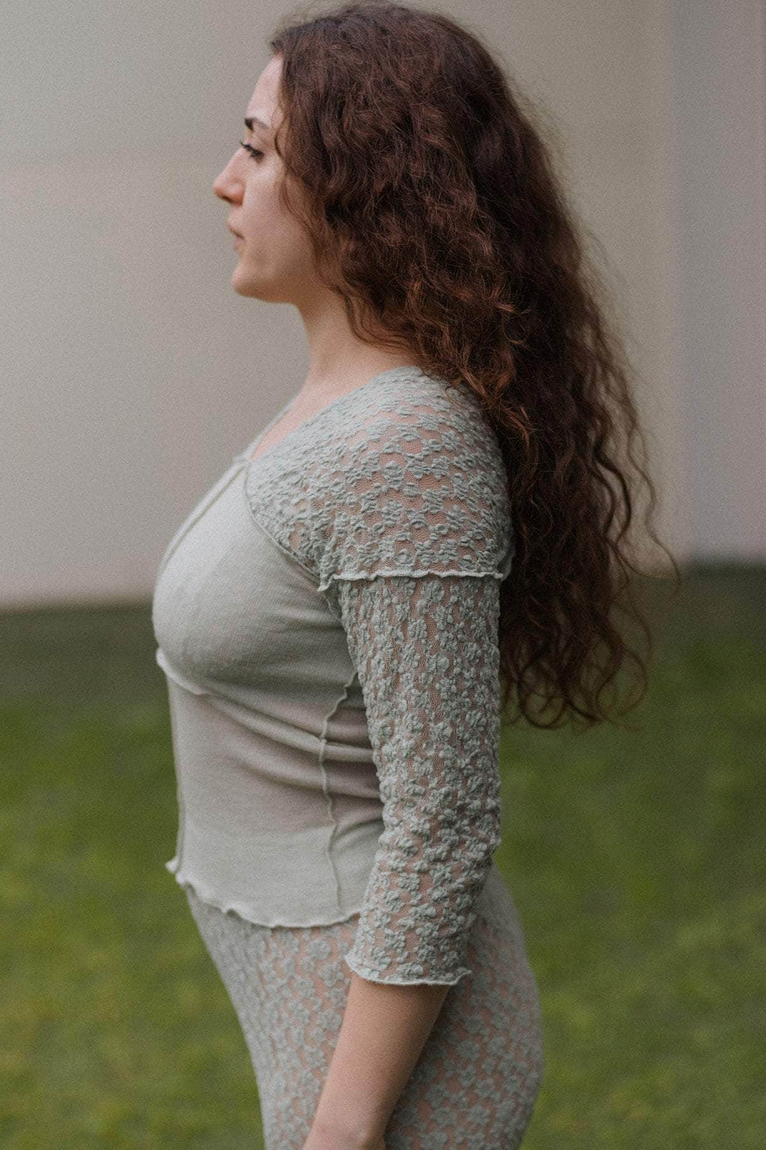 Nehru Long Sleeve Tee Conta Green