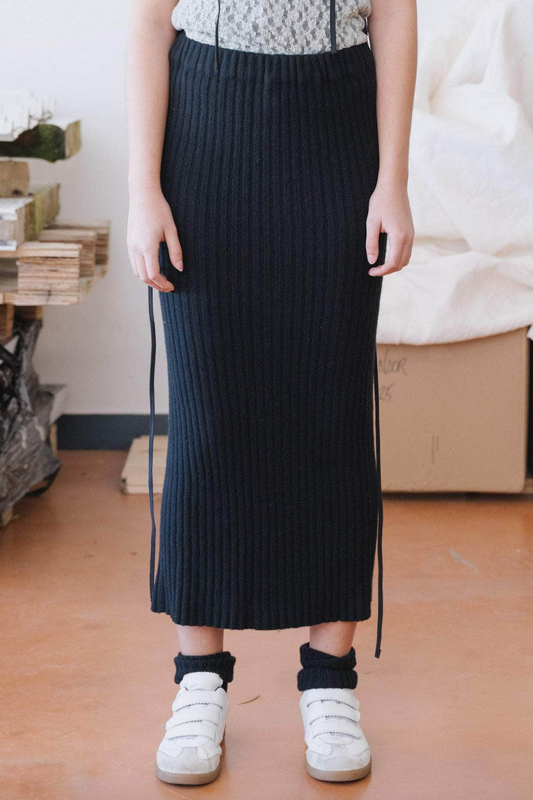 Kai Skirt Recycled Cashmere Rib Black