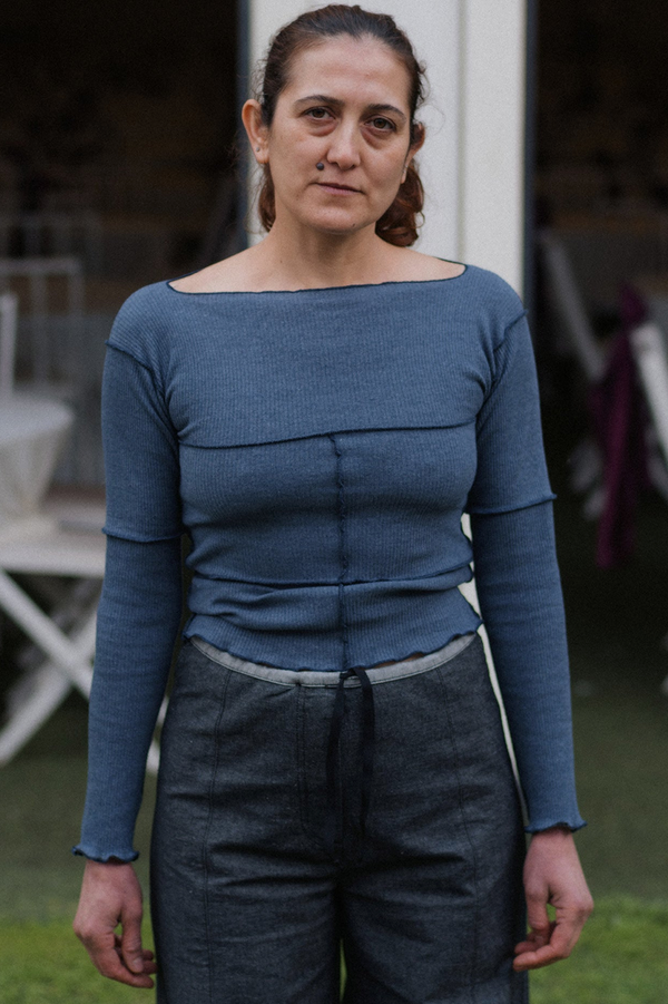 Cinder Long Sleeve Tee Dark Denim