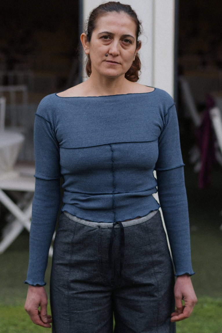 Cinder Long Sleeve Tee Dark Denim