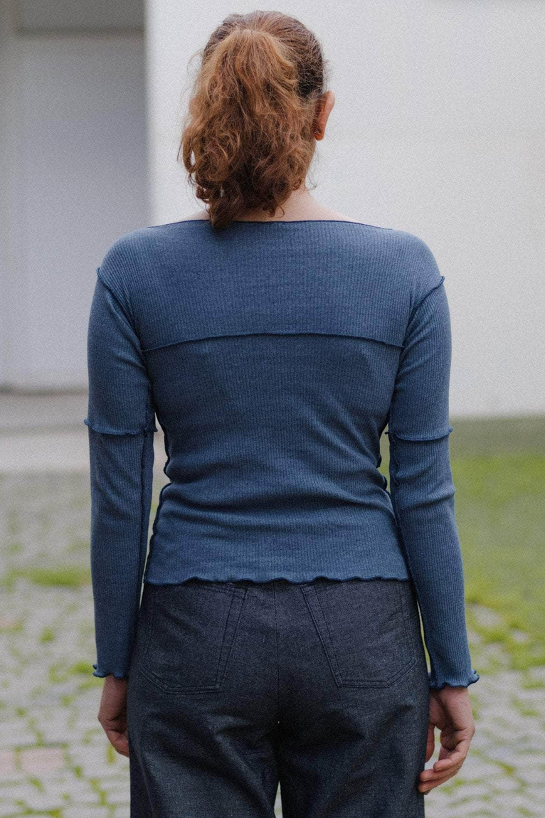 Cinder Long Sleeve Tee Dark Denim