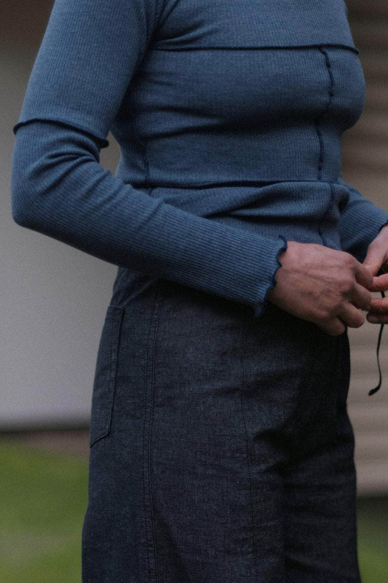 Cinder Long Sleeve Tee Dark Denim