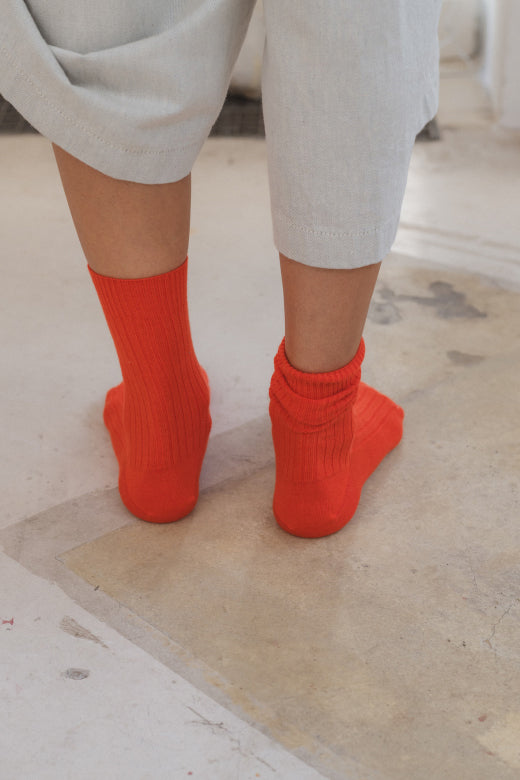 Rib Overankle Socks Bill Red