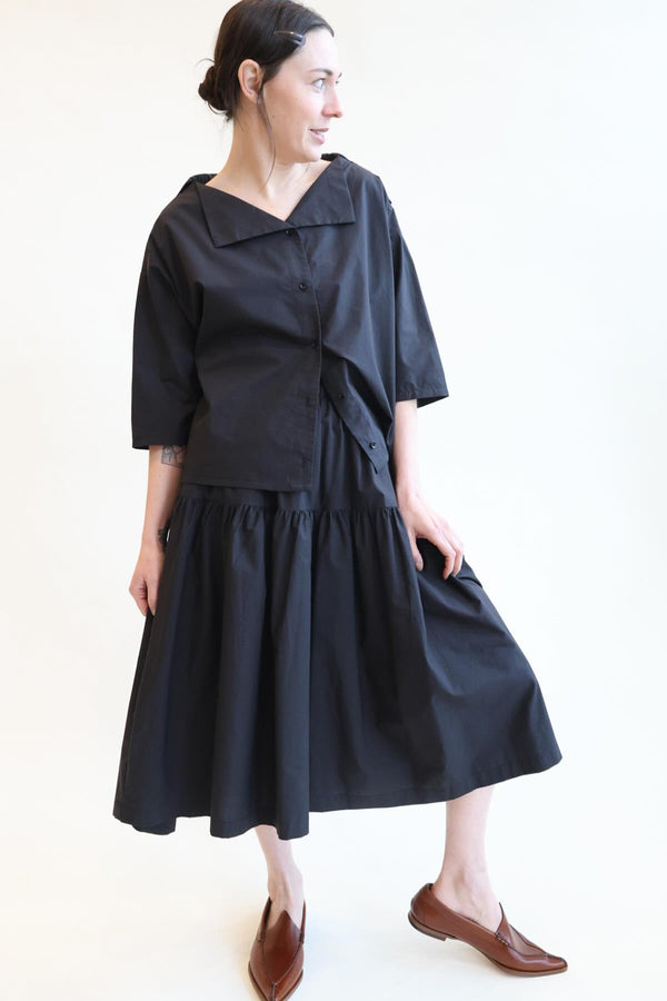 Gathered Culottes Black