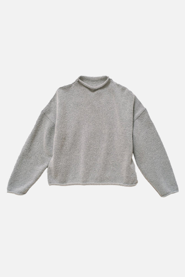Boucle Rolled Sweater Heather Grey