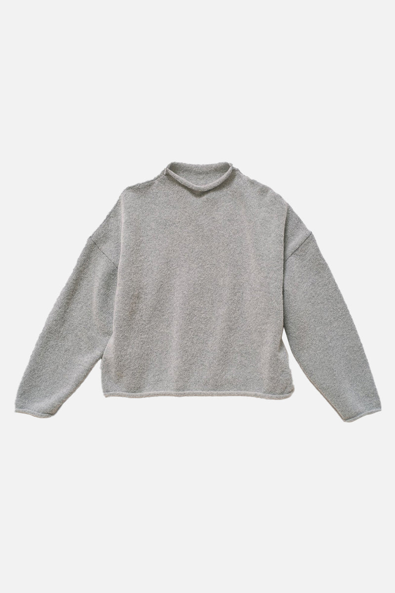 Boucle Rolled Sweater Heather Grey