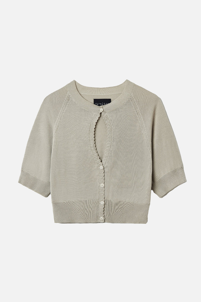 Organic Cotton Cut-Out Top Pearl Grey