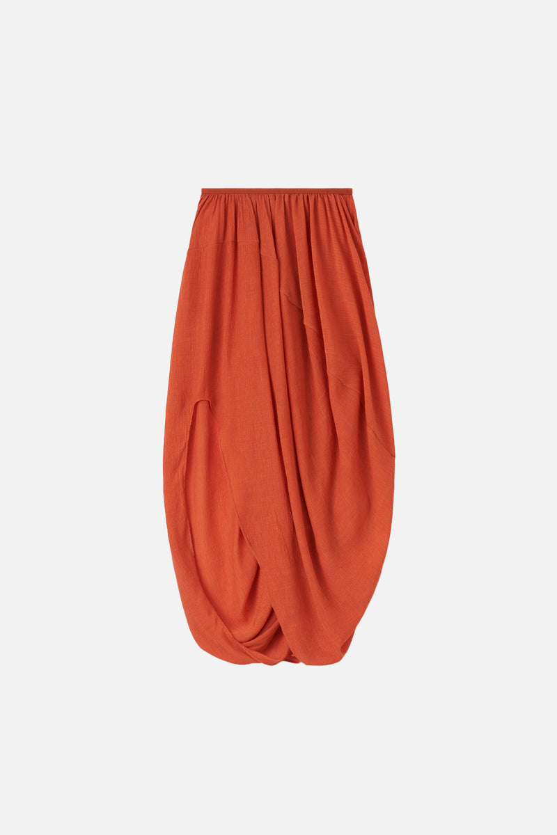 Cybele Plissé Balloon Skirt Bleached Red – Rhoan