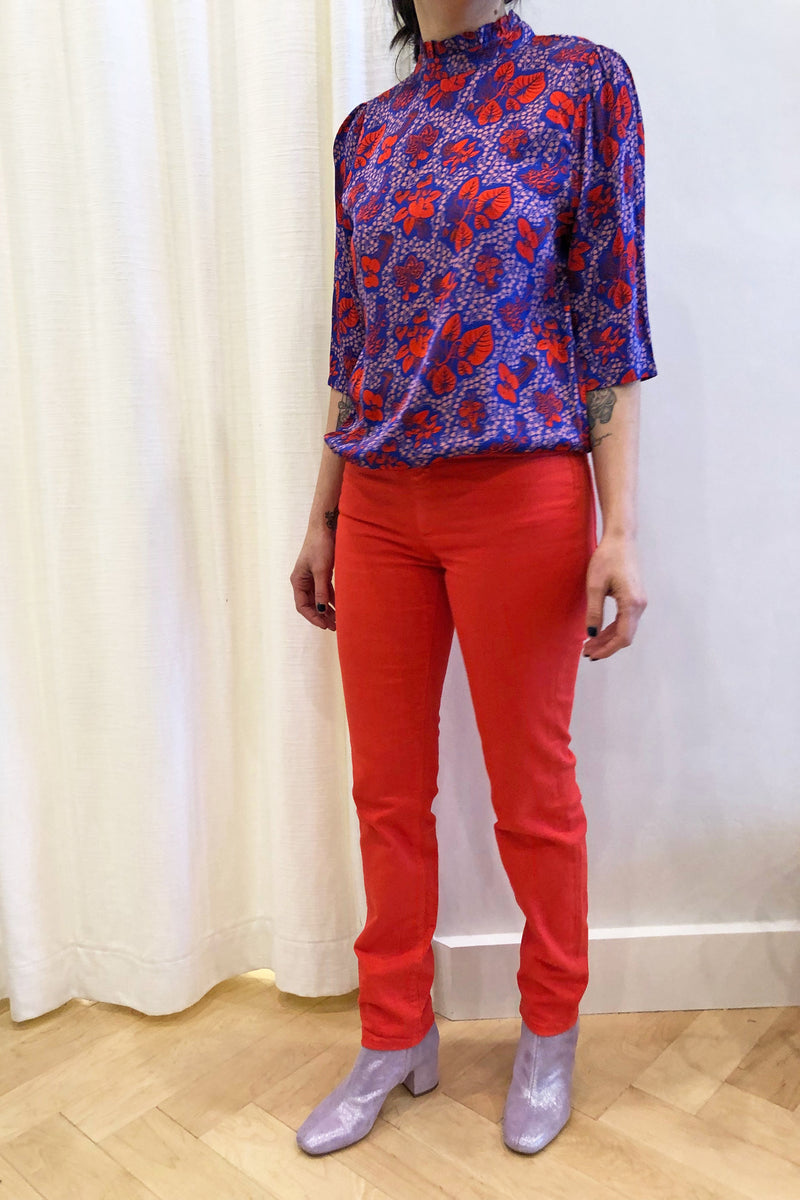 Delia Twill Pant Blood Orange