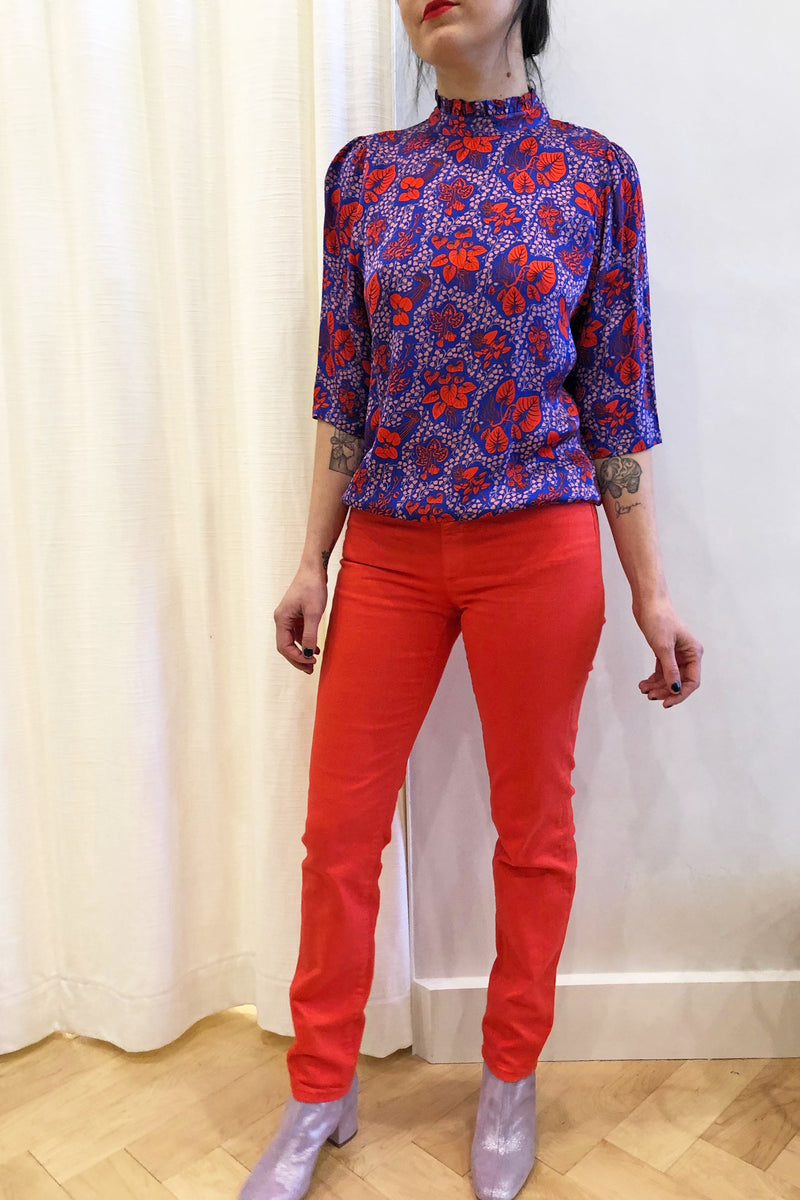 Delia Twill Pant Blood Orange