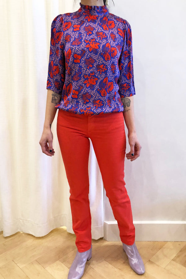 Delia Twill Pant Blood Orange