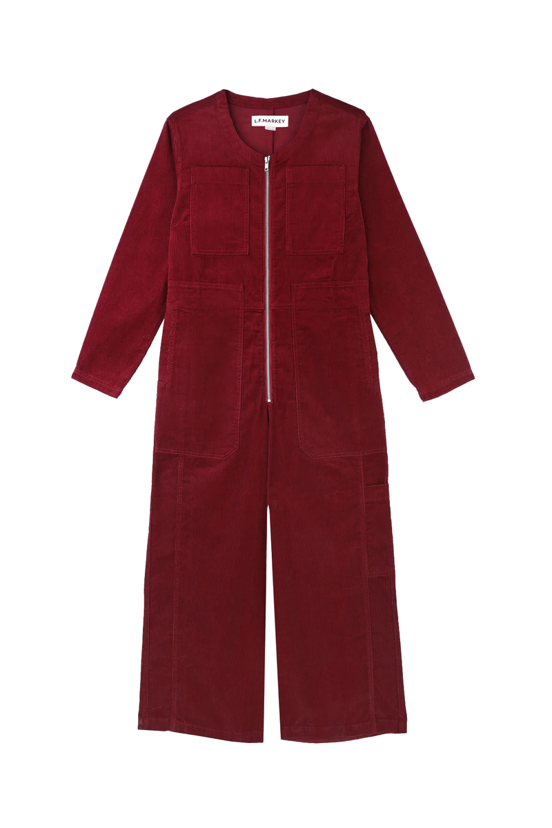 Felix Boilersuit Burgundy Cordoroy