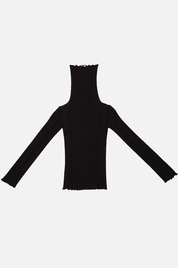 Omato Turtleneck Organic Cotton Rib Black