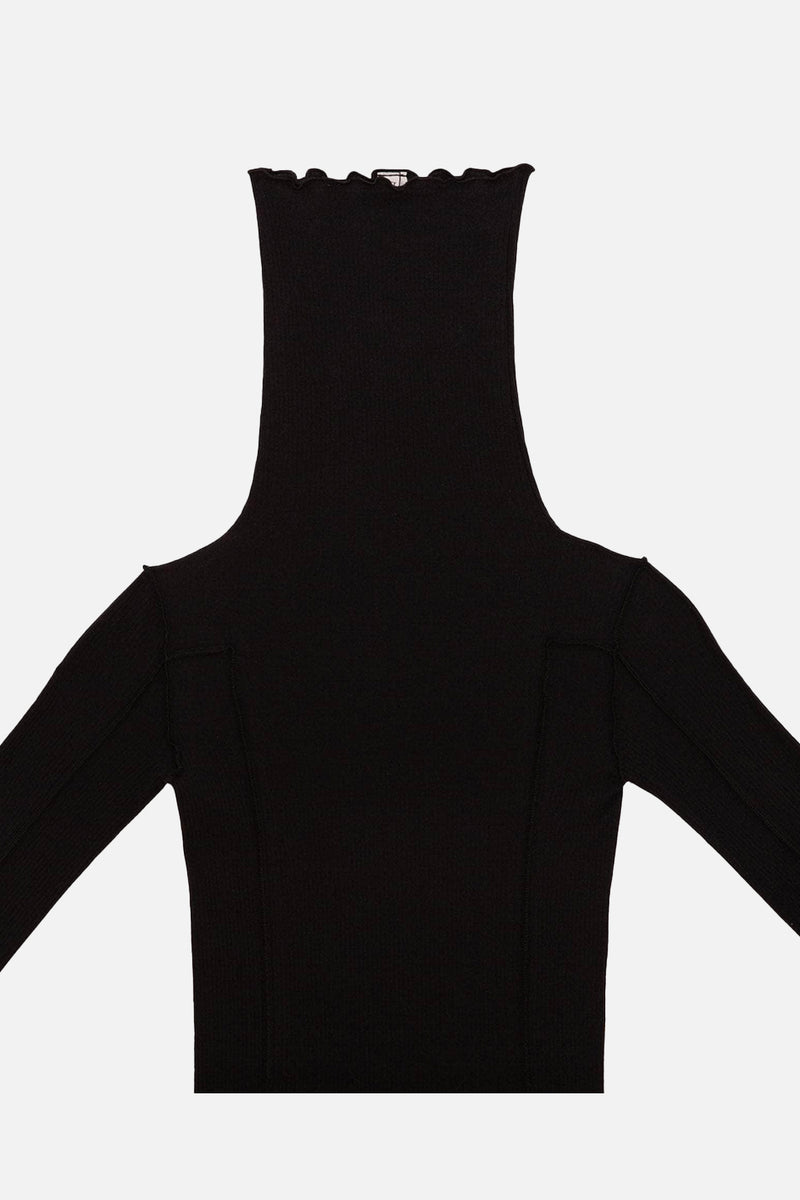 Omato Turtleneck Organic Cotton Rib Black