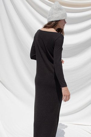 Didion Dress Pima & Wool Jersey Coal