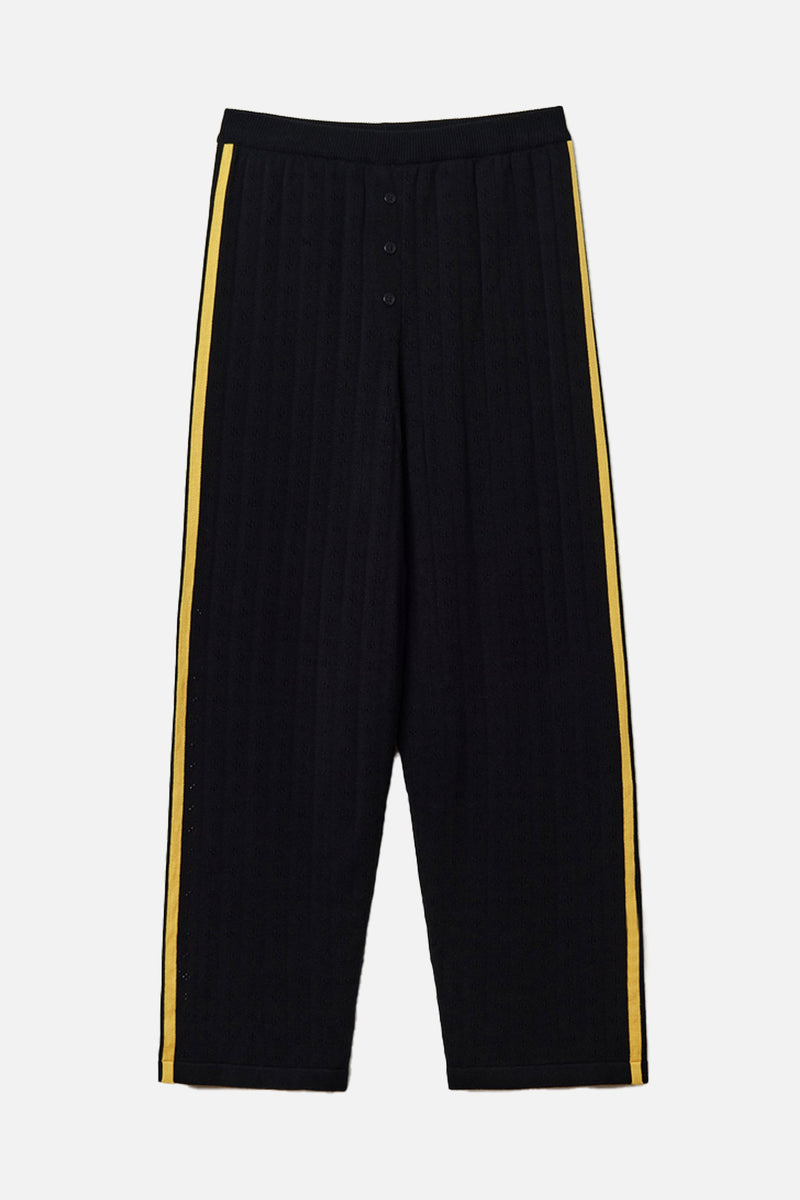 Organic Cotton Pointelle Pants Black