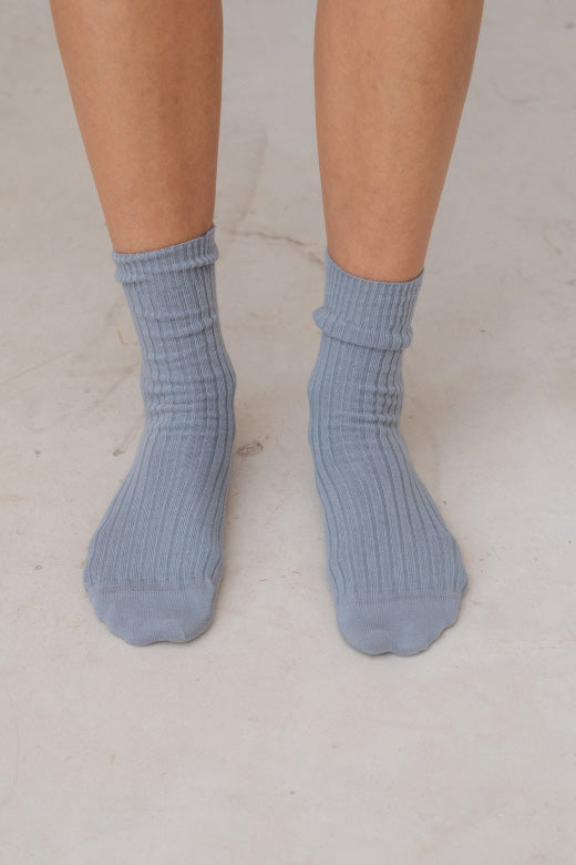 Rib Overankle Socks Simon Grey