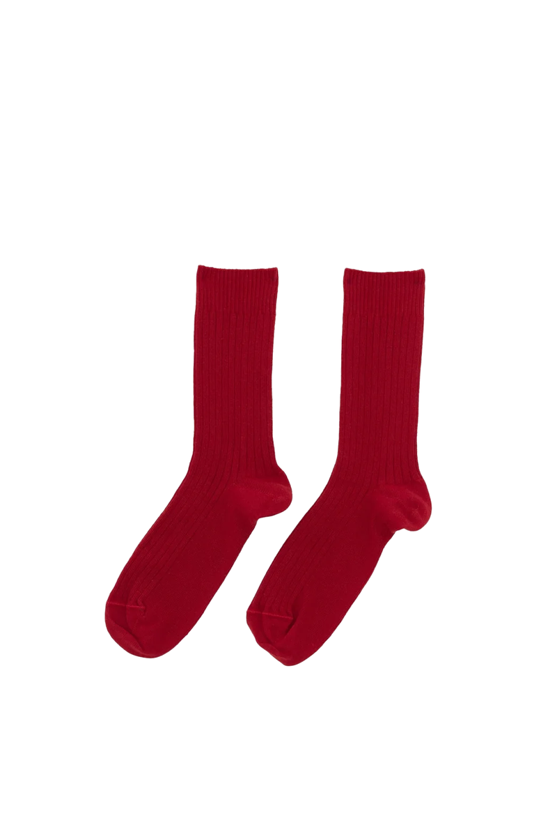 Rib Overankle Socks Team Red