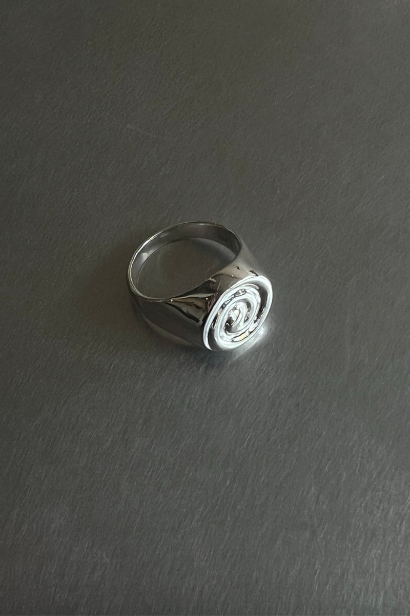 Spiral Signet Ring Silver