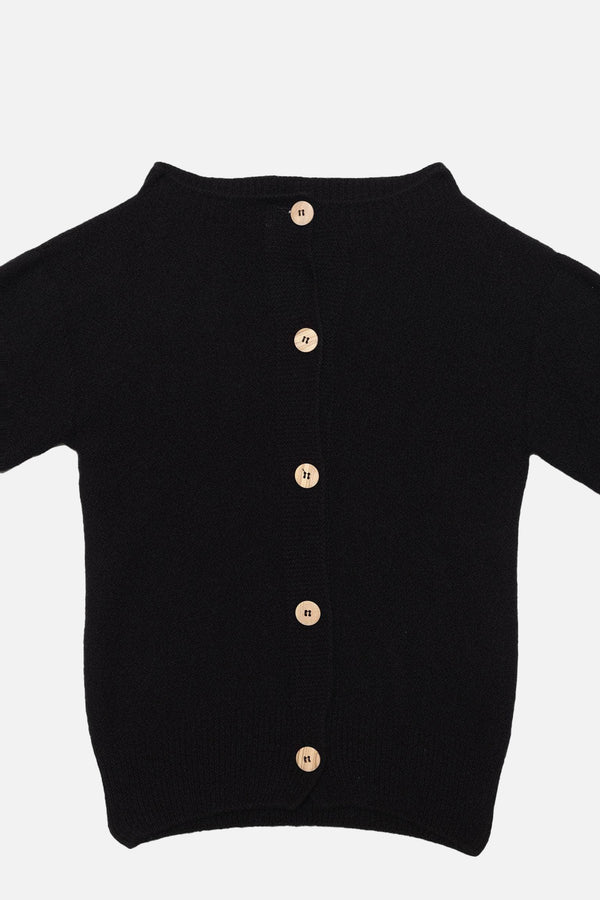 Tier Cardigan Recycled Cashmere Black