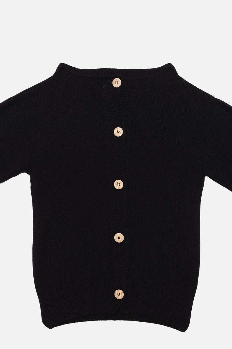 Tier Cardigan Recycled Cashmere Black