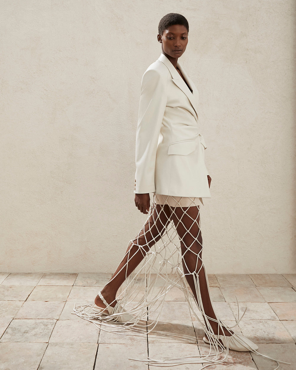 Blair Fitted Blazer Off White – Rhoan