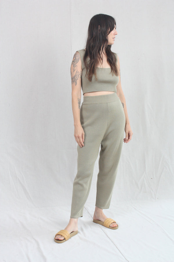 Knit Trouser Faded Olive